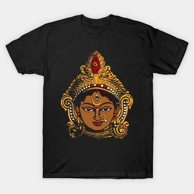 Goddess Durga T-Shirt by swarna artz